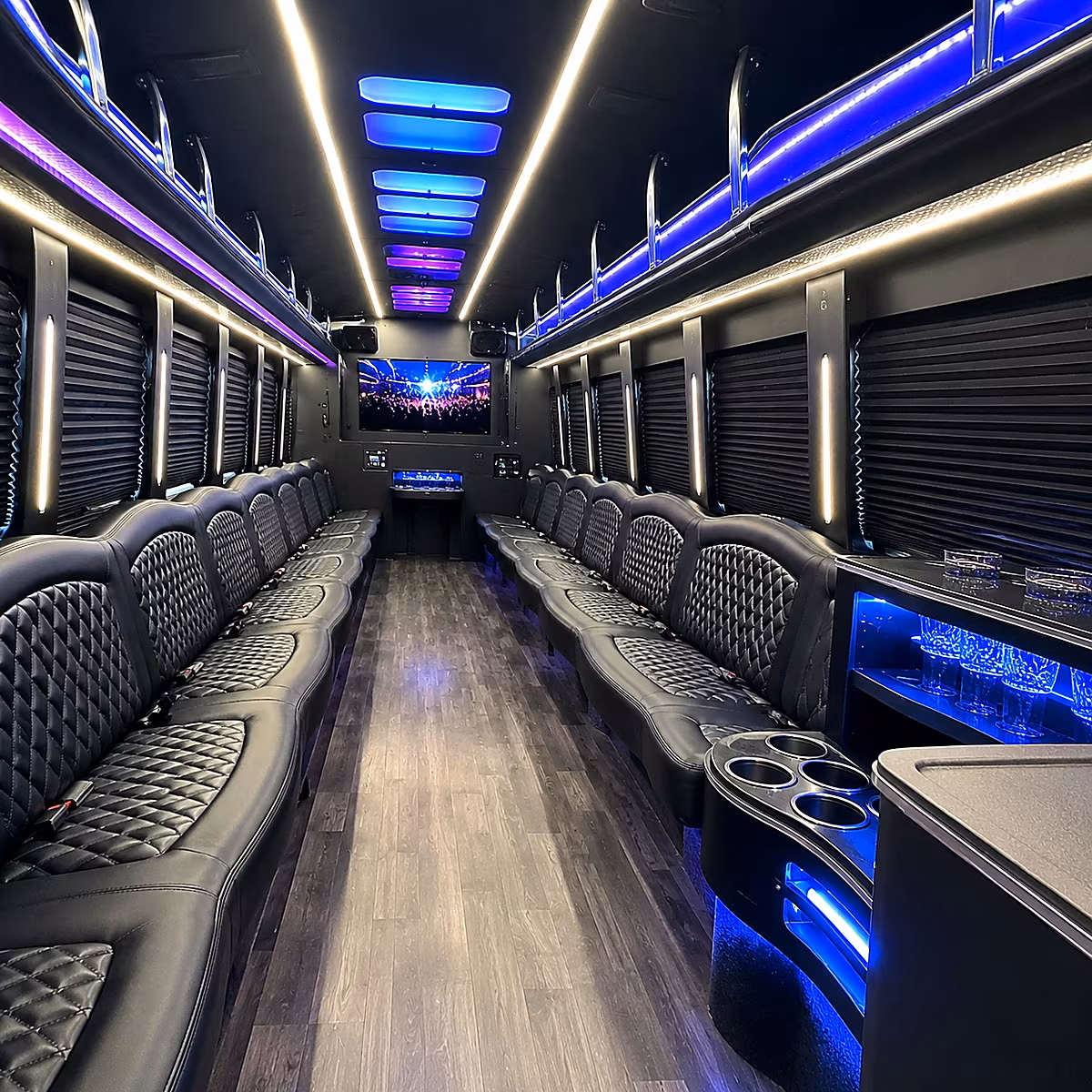 new rochelle party bus rental interior